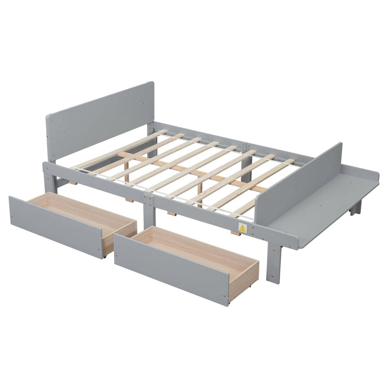 Twin Size Daybed with 2 Storage Drawers in Grey