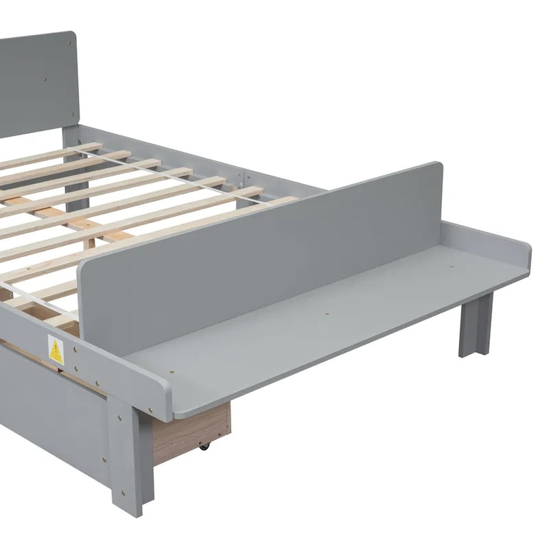 Twin Size Daybed with 2 Storage Drawers in Grey