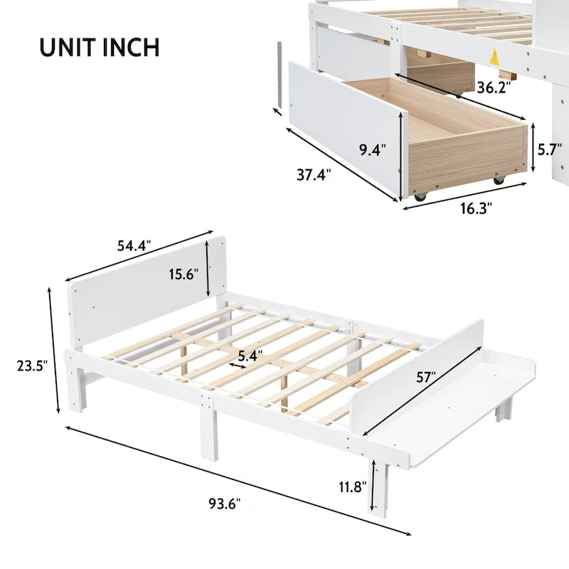 Twin Size Daybed with 2 Storage Drawers in Grey