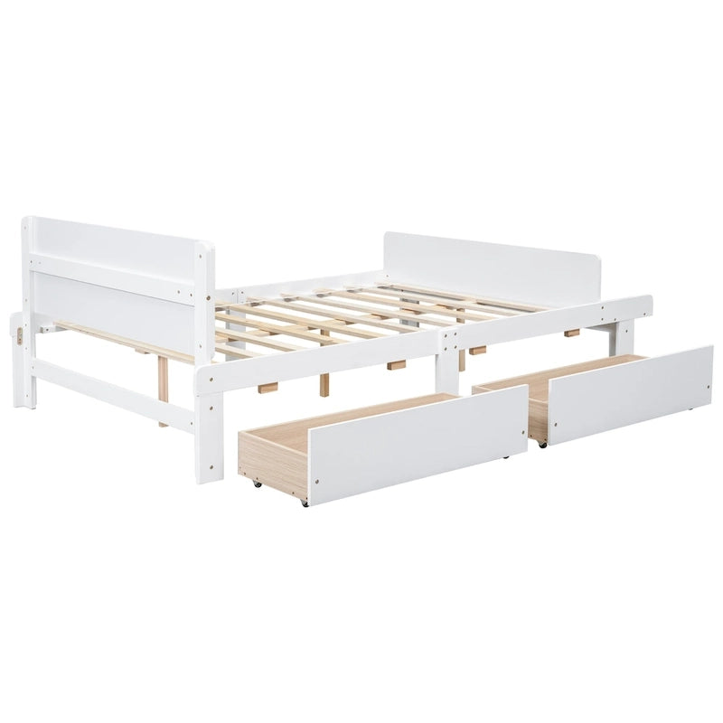 Twin Size Daybed with 2 Storage Drawers in Grey