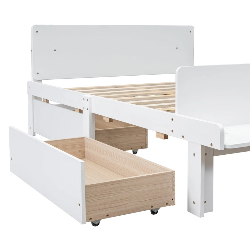 Twin Size Daybed with 2 Storage Drawers in Grey
