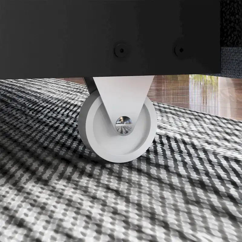 Modern Illuminated Upholstered Platform Bed with LED Light Strip and Gold Trim