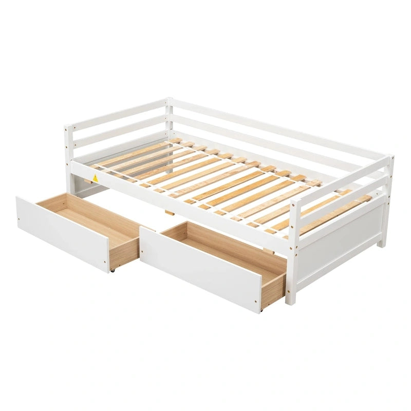 Twin Size Daybed with 2 Storage Drawers - Grey, Sofa and Bed in One