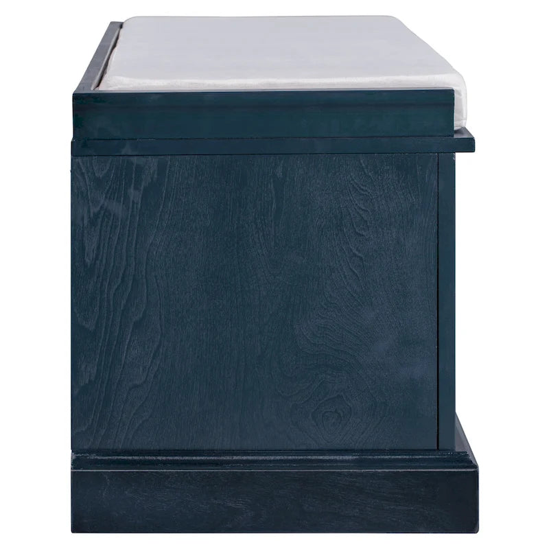 Entryway Storage Bench with 2 Drawers, 2 Cabinet Doors, and Removable Velvet Cushion - 42.5W x 15.9D x 17.5H