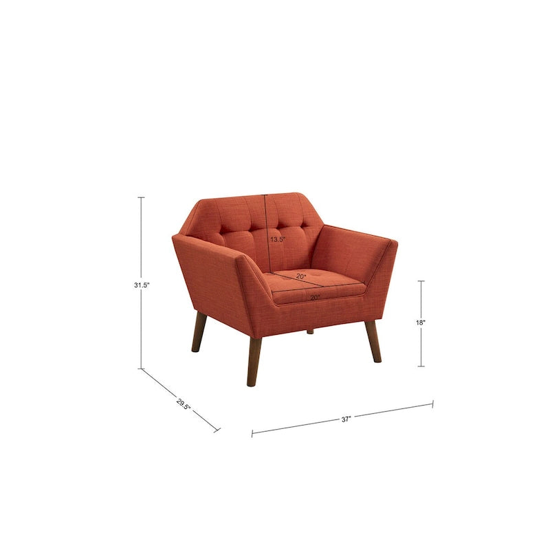 Mid-Century Modern Accent Lounge Chair for Living Room and Bedroom