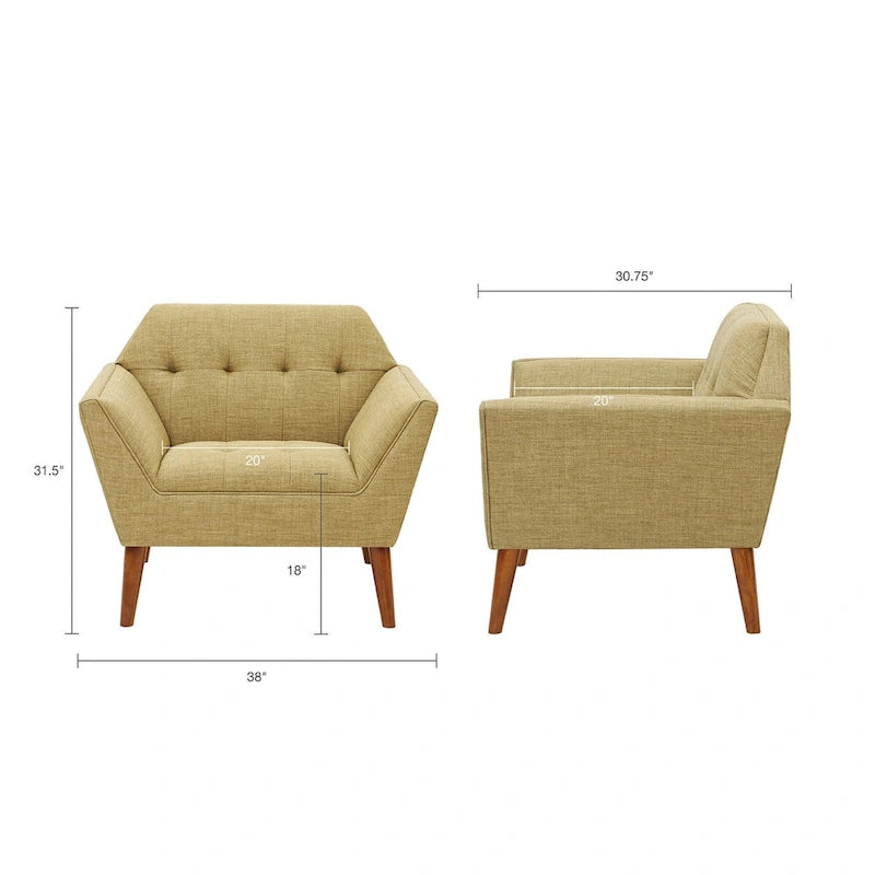 Mid-Century Modern Accent Lounge Chair for Living Room and Bedroom