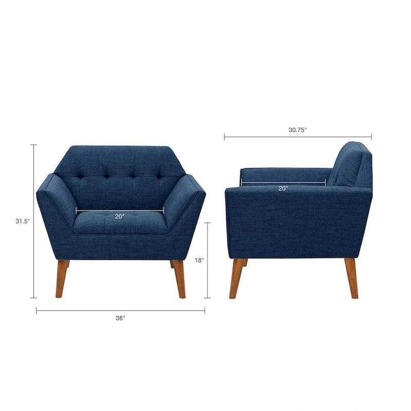 Mid-Century Modern Accent Lounge Chair for Living Room and Bedroom