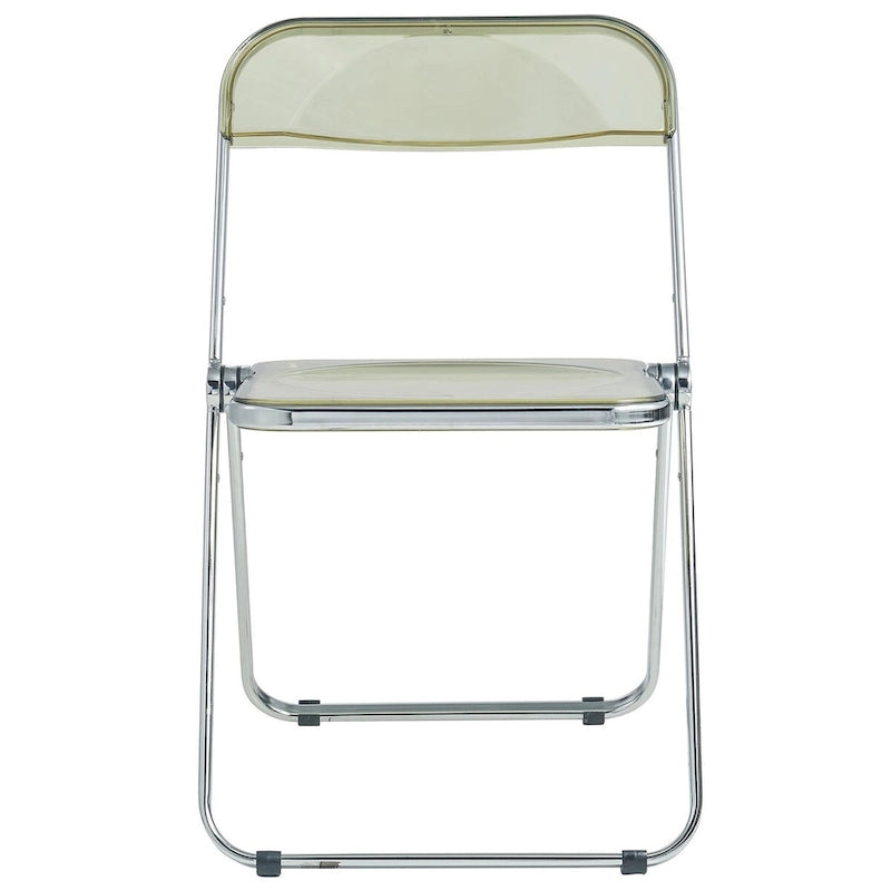 Acrylic Folding Dining Chair with Chrome Frame Set of 4 - Modern Style