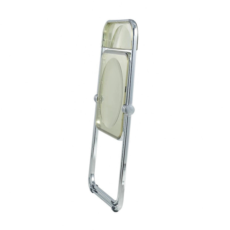 Acrylic Folding Dining Chair with Chrome Frame Set of 4 - Modern Style