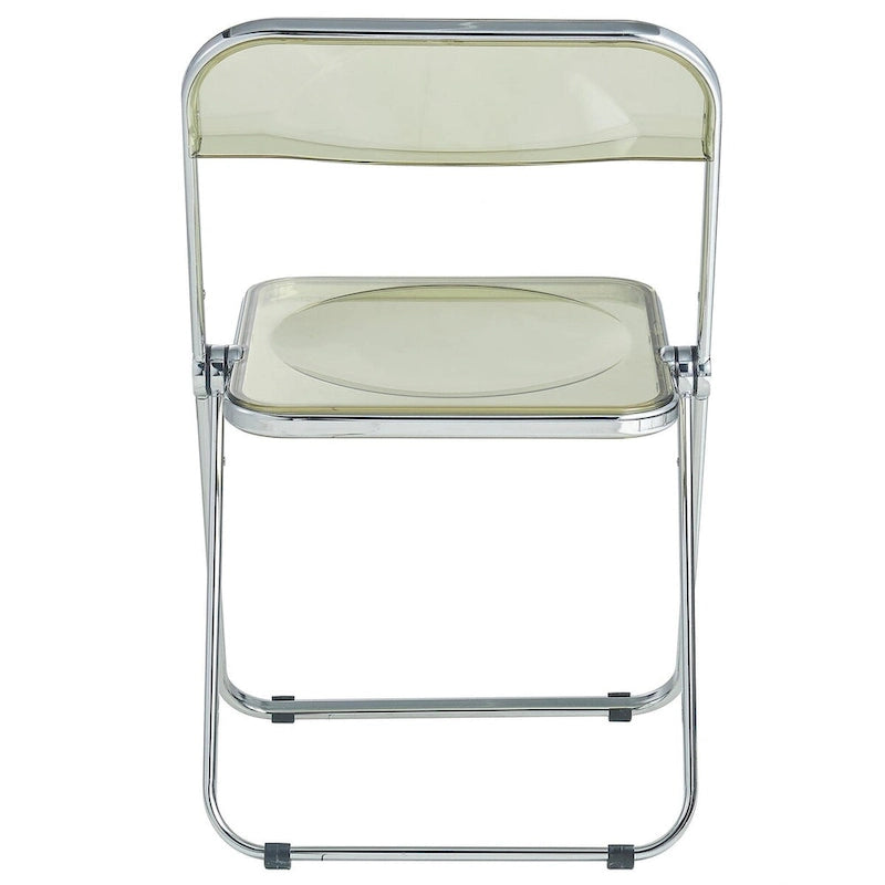 Acrylic Folding Dining Chair with Chrome Frame Set of 4 - Modern Style