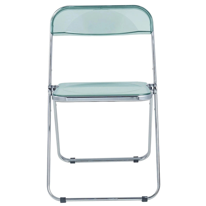 Acrylic Folding Dining Chair with Chrome Frame Set of 4 - Modern Style