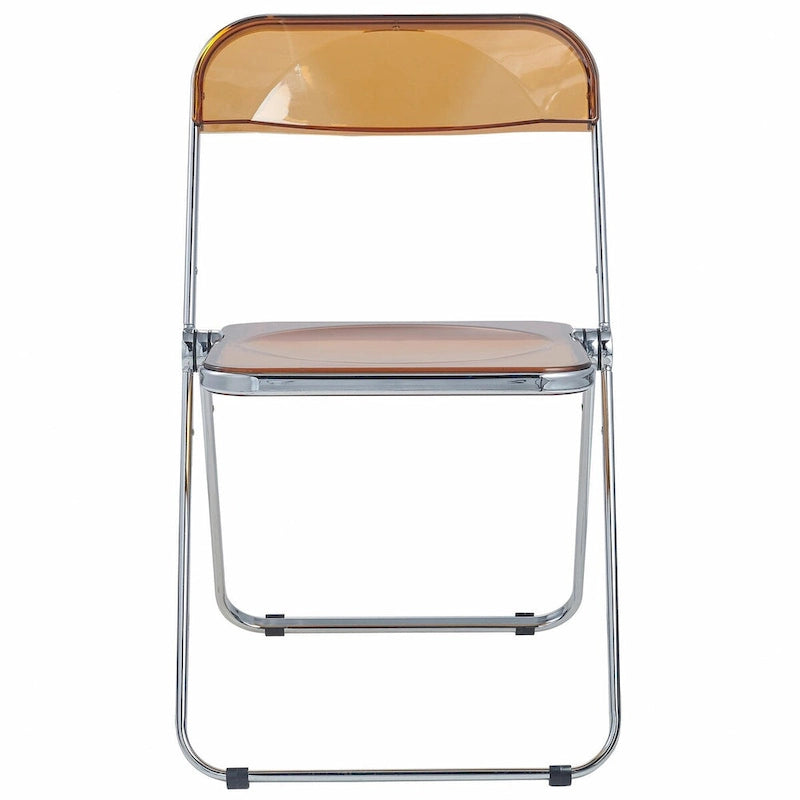 Acrylic Folding Dining Chair with Chrome Frame Set of 4 - Modern Style