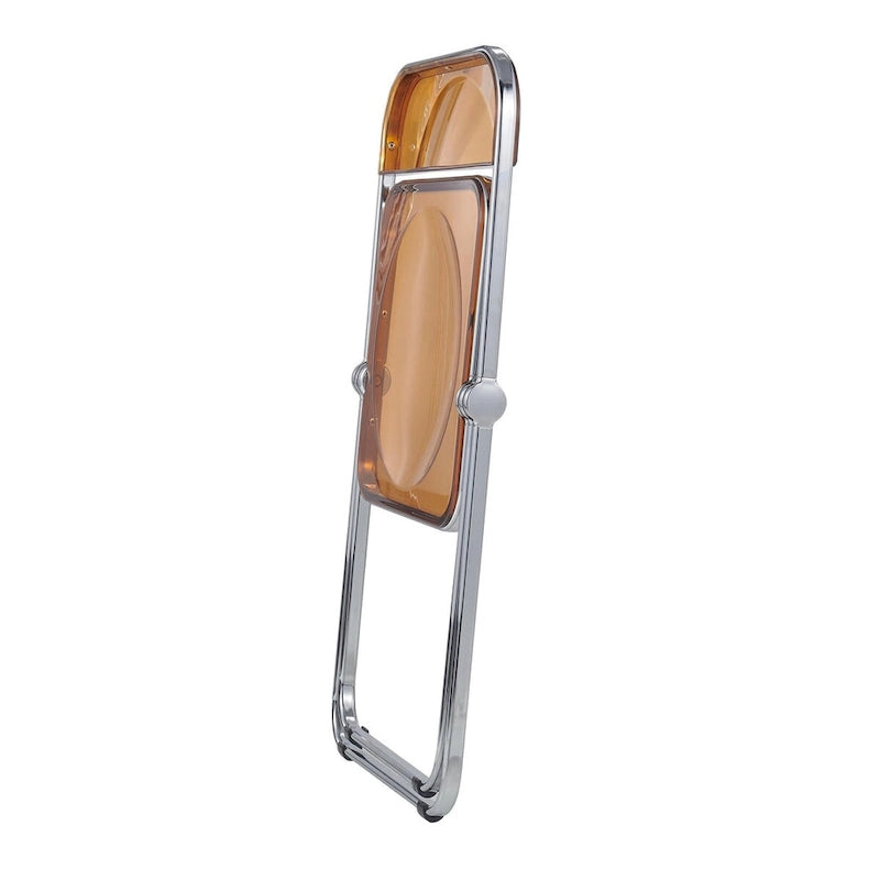 Acrylic Folding Dining Chair with Chrome Frame Set of 4 - Modern Style