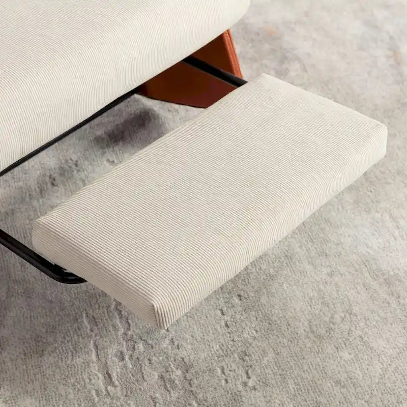 Modern Rocking Recliner Lounge Chair with Adjustable Footrest and Cushion