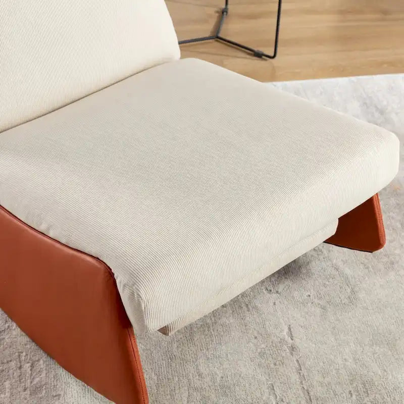 Modern Rocking Recliner Lounge Chair with Adjustable Footrest and Cushion