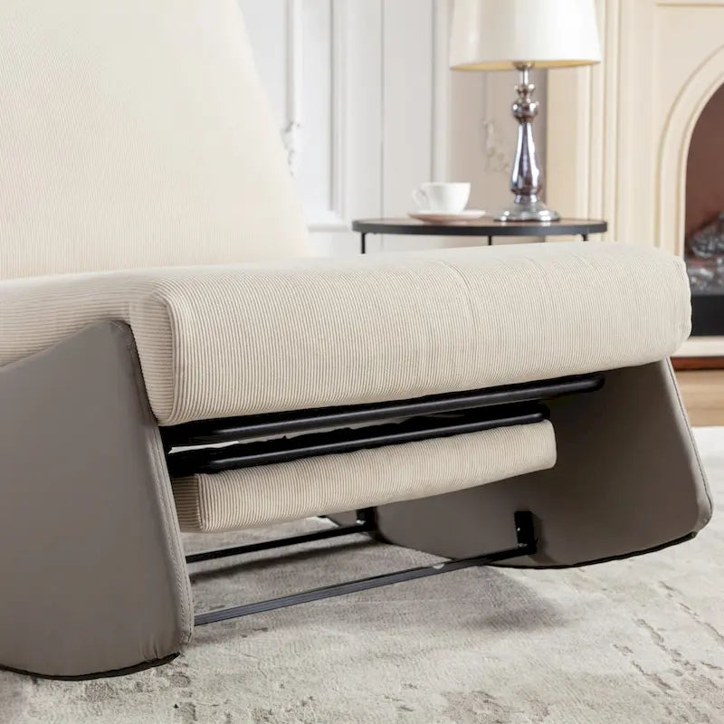 Modern Rocking Recliner Lounge Chair with Adjustable Footrest and Cushion