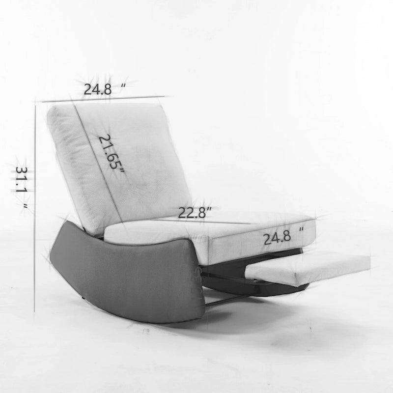Modern Rocking Recliner Lounge Chair with Adjustable Footrest and Cushion
