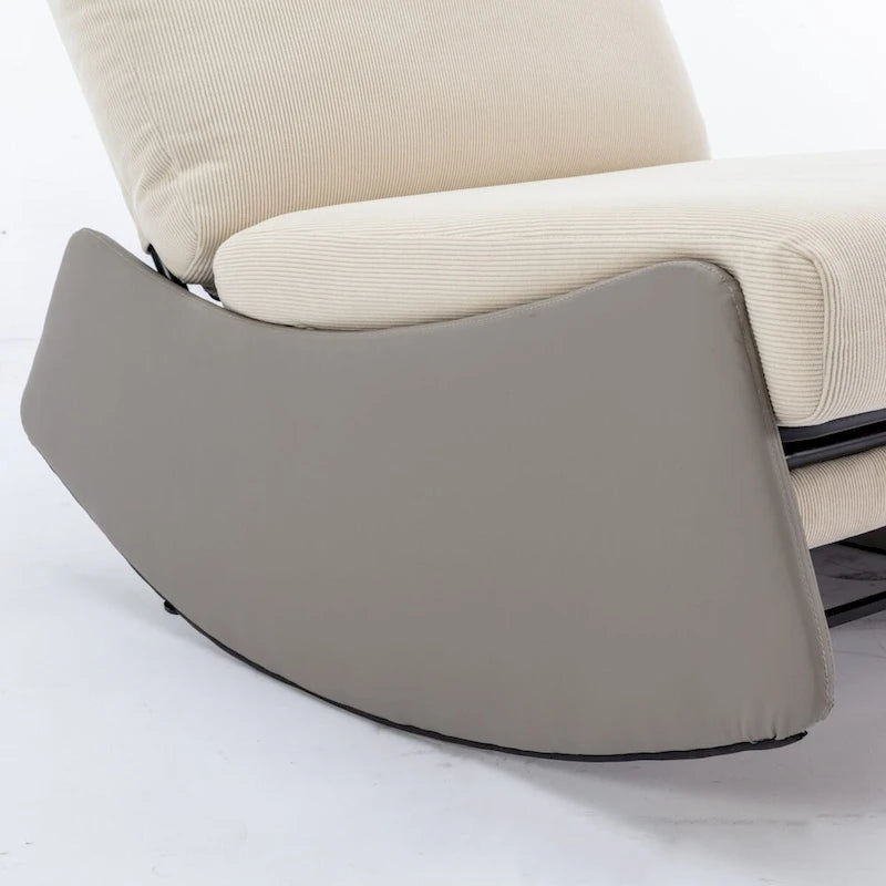Modern Rocking Recliner Lounge Chair with Adjustable Footrest and Cushion