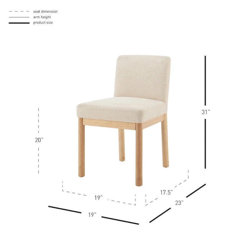 Chenille Low-Back / High-Back Dining Side Chair (Set of 2)