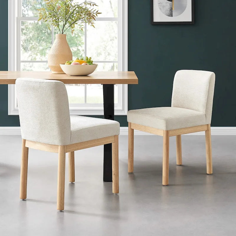 Chenille Low-Back / High-Back Dining Side Chair (Set of 2)