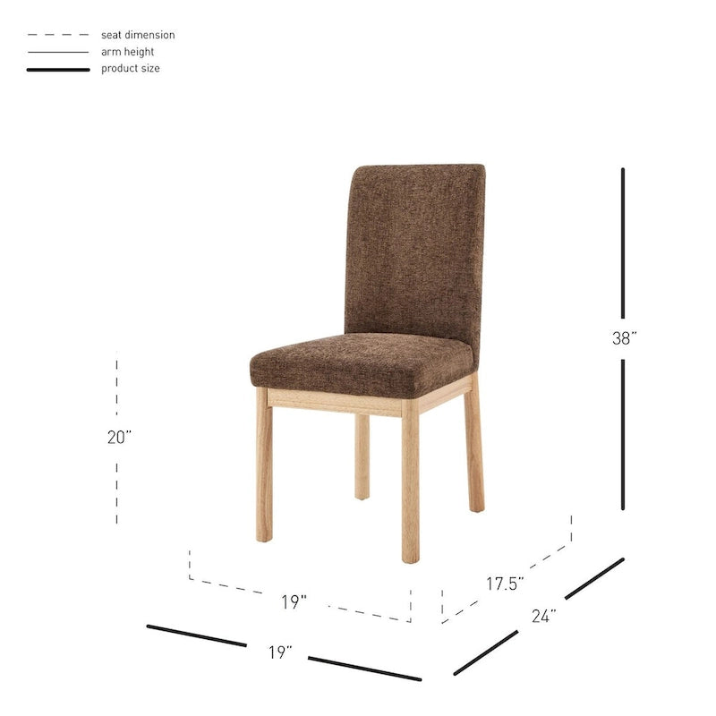 Chenille Low-Back / High-Back Dining Side Chair (Set of 2)