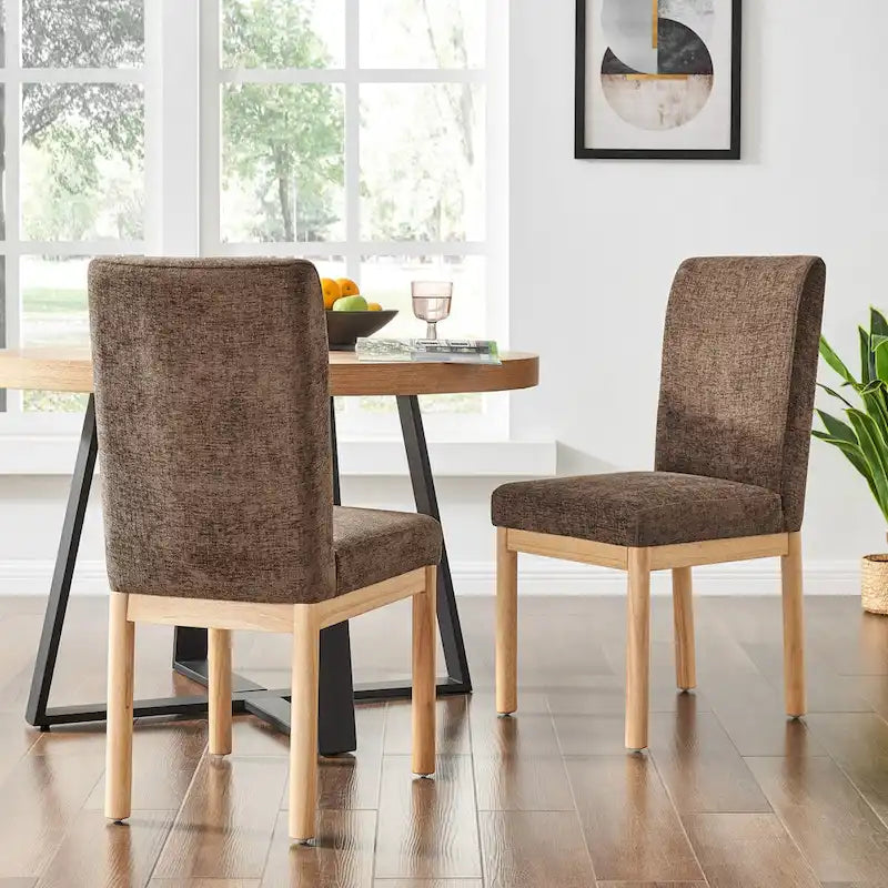 Chenille Low-Back / High-Back Dining Side Chair (Set of 2)