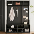 Hall Tree with Shoe Bench, Coat Rack, Storage Shelves and Pegboard - 5 in 1