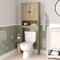 Brown Farmhouse Over the Toilet Storage Cabinet with 2 Shelves