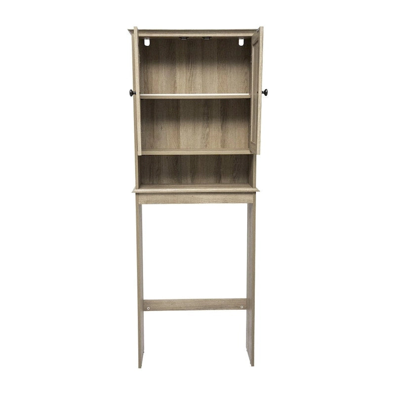 Brown Farmhouse Over the Toilet Storage Cabinet with 2 Shelves