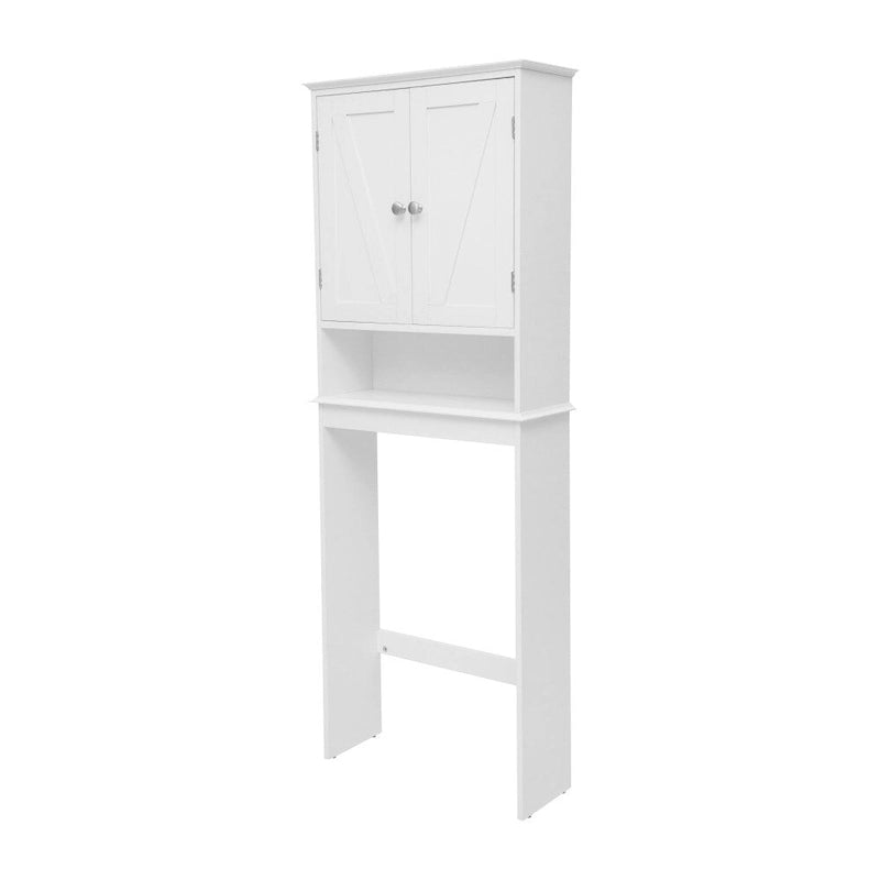 Brown Farmhouse Over the Toilet Storage Cabinet with 2 Shelves