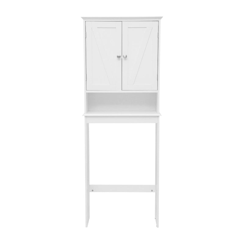 Brown Farmhouse Over the Toilet Storage Cabinet with 2 Shelves