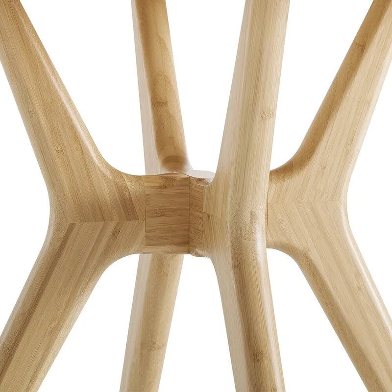 36 Inch Round Solid Bamboo Dining Table in Copper Finish - Danish Style
