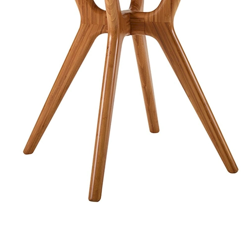 36 Inch Round Solid Bamboo Dining Table in Copper Finish - Danish Style